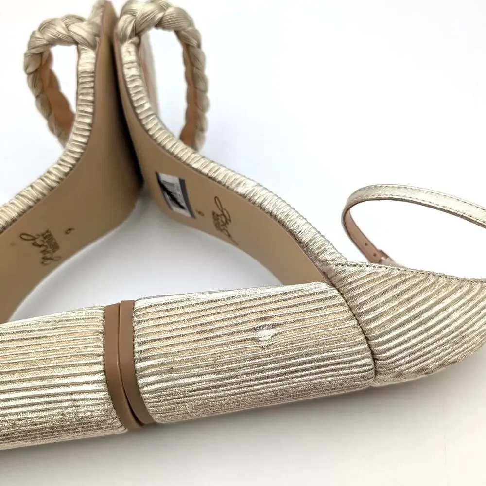 Jewel Badgley Mischka Shea Ankle Strap Sandals Champagne Gold Size US9 EU39.5 - Picture 9 of 10